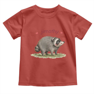 Cute Watercolor Viral Jimothy the Raccoon Toddler T Shirt Viral Seattle Trash Panda Meme TS02 Red Print Your Wear