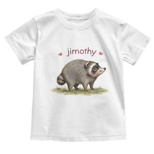 Cute Watercolor Viral Jimothy the Raccoon Toddler T Shirt Viral Seattle Trash Panda Meme TS02 White Print Your Wear