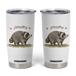 Cute Watercolor Viral Jimothy the Raccoon Tumbler Cup Viral Seattle Trash Panda Meme TS02 White Print Your Wear