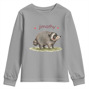 Cute Watercolor Viral Jimothy the Raccoon Youth Sweatshirt Viral Seattle Trash Panda Meme TS02 Sport Gray Print Your Wear