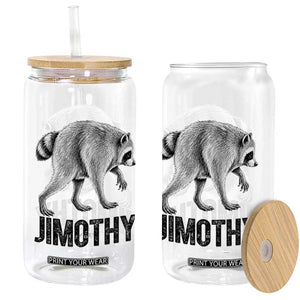 Viral Seattle Jimothy the Raccoon Glass Can Vintage Trash Panda Meme Graphic
