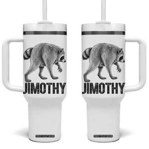 Viral Seattle Jimothy the Raccoon Tumbler With Handle Vintage Trash Panda Meme Graphic