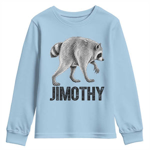 Viral Seattle Jimothy the Raccoon Youth Sweatshirt Vintage Trash Panda Meme Graphic TS02 Light Blue Print Your Wear