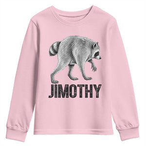 Viral Seattle Jimothy the Raccoon Youth Sweatshirt Vintage Trash Panda Meme Graphic TS02 Light Pink Print Your Wear