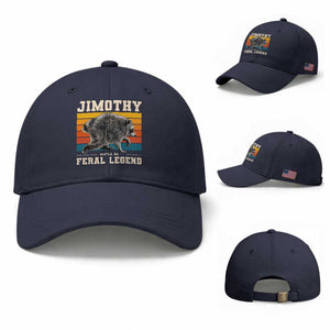 Jimothy from Seattle WA Feral Legend Raccoon Baseball Cap Viral Trash Panda Retro Sunset Strip Graphic TS02 Baseball Cap Universal Fit Navy Print Your Wear