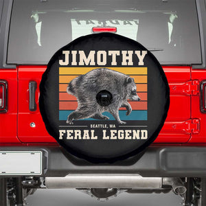 Jimothy from Seattle WA Feral Legend Raccoon Spare Tire Cover Viral Trash Panda Retro Sunset Strip Graphic