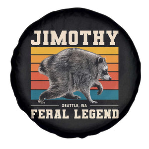 Jimothy from Seattle WA Feral Legend Raccoon Spare Tire Cover Viral Trash Panda Retro Sunset Strip Graphic