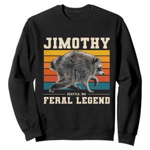Jimothy from Seattle WA Feral Legend Raccoon Sweatshirt Viral Trash Panda Retro Sunset Strip Graphic TS02 Black Print Your Wear