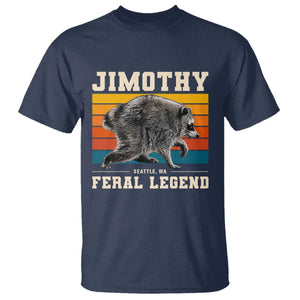 Jimothy from Seattle WA Feral Legend Raccoon T Shirt Viral Trash Panda Retro Sunset Strip Graphic TS02 Navy Print Your Wear