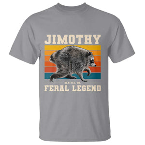 Jimothy from Seattle WA Feral Legend Raccoon T Shirt Viral Trash Panda Retro Sunset Strip Graphic TS02 Sport Gray Print Your Wear