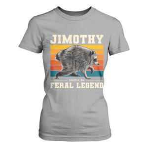 Jimothy from Seattle WA Feral Legend Raccoon T Shirt For Women Viral Trash Panda Retro Sunset Strip Graphic TS02 Sport Gray Print Your Wear