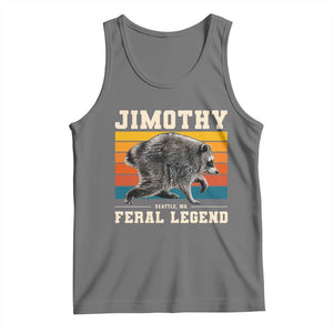 Jimothy from Seattle WA Feral Legend Raccoon Tank Top Viral Trash Panda Retro Sunset Strip Graphic