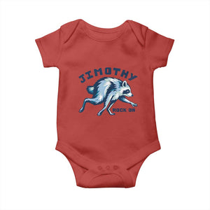Rock On Jimothy the Raccoon Blue Graphic Baby Onesie Vintage Viral Seattle Trash Panda TS02 Red Print Your Wear