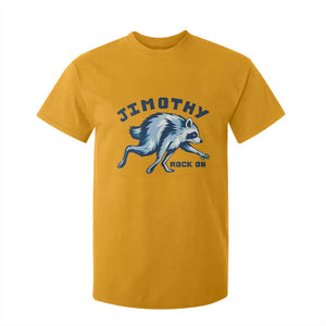 Rock On Jimothy the Raccoon Blue Graphic T Shirt For Kid Vintage Viral Seattle Trash Panda TS02 Gold Print Your Wear