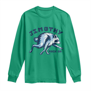 Rock On Jimothy the Raccoon Blue Graphic Long Sleeve Shirt Vintage Viral Seattle Trash Panda TS02 Irish Green Print Your Wear