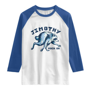 Rock On Jimothy the Raccoon Blue Graphic Raglan Shirt Vintage Viral Seattle Trash Panda