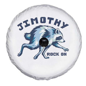 Rock On Jimothy the Raccoon Blue Graphic Spare Tire Cover Vintage Viral Seattle Trash Panda