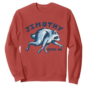 Rock On Jimothy the Raccoon Blue Graphic Sweatshirt Vintage Viral Seattle Trash Panda TS02 Red Print Your Wear