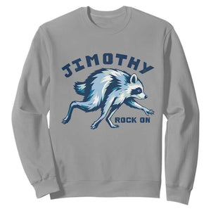 Rock On Jimothy the Raccoon Blue Graphic Sweatshirt Vintage Viral Seattle Trash Panda TS02 Sport Gray Print Your Wear