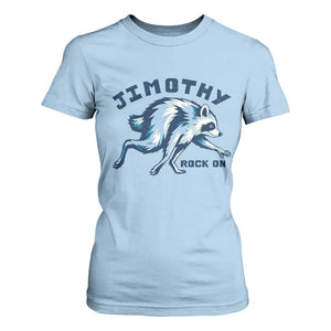 Rock On Jimothy the Raccoon Blue Graphic T Shirt For Women Vintage Viral Seattle Trash Panda TS02 Light Blue Print Your Wear
