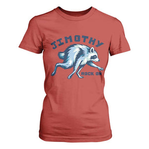 Rock On Jimothy the Raccoon Blue Graphic T Shirt For Women Vintage Viral Seattle Trash Panda TS02 Red Print Your Wear