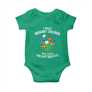 I Hear Migrant Children Also Have Heartbeats Baby Onesie Wildflower Floral Social Justice Human Rights
