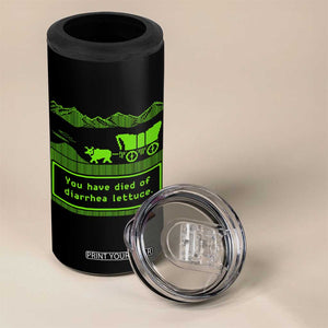 Retro 8-Bit Pixel 80s Game Over Parody Graphic 4 in 1 Can Cooler Tumbler You Have Died Of Diarrhea Lettuce