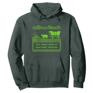 Retro 8-Bit Pixel 80s Game Over Parody Graphic Hoodie You Have Died Of Diarrhea Lettuce