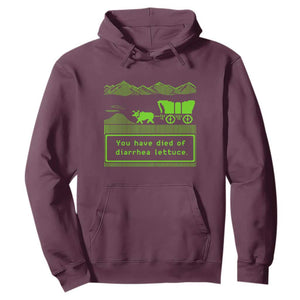 Retro 8-Bit Pixel 80s Game Over Parody Graphic Hoodie You Have Died Of Diarrhea Lettuce