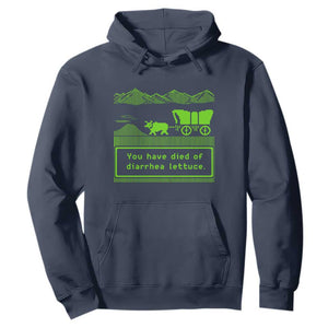 Retro 8-Bit Pixel 80s Game Over Parody Graphic Hoodie You Have Died Of Diarrhea Lettuce