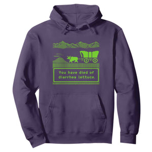 Retro 8-Bit Pixel 80s Game Over Parody Graphic Hoodie You Have Died Of Diarrhea Lettuce