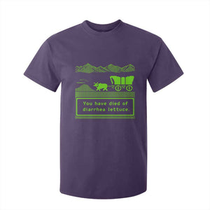 Retro 8-Bit Pixel 80s Game Over Parody Graphic T Shirt For Kid You Have Died Of Diarrhea Lettuce
