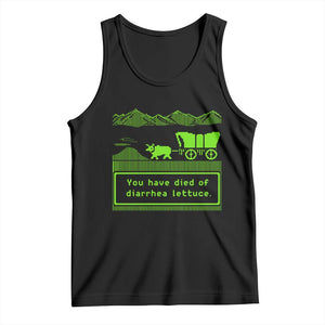 Retro 8-Bit Pixel 80s Game Over Parody Graphic Tank Top You Have Died Of Diarrhea Lettuce