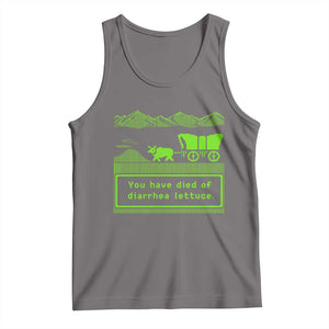 Retro 8-Bit Pixel 80s Game Over Parody Graphic Tank Top You Have Died Of Diarrhea Lettuce
