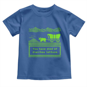 Retro 8-Bit Pixel 80s Game Over Parody Graphic Toddler T Shirt You Have Died Of Diarrhea Lettuce