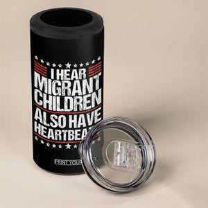 I Hear Migrant Children Also Have Heartbeats 4 in 1 Can Cooler Tumbler Vintage Stars Human Rights Social Justice