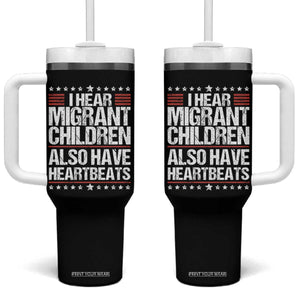 I Hear Migrant Children Also Have Heartbeats Tumbler With Handle Vintage Stars Human Rights Social Justice