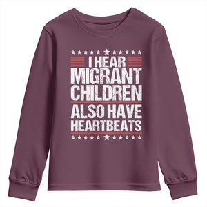 I Hear Migrant Children Also Have Heartbeats Youth Sweatshirt Vintage Stars Human Rights Social Justice