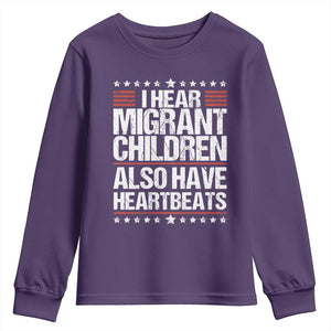I Hear Migrant Children Also Have Heartbeats Youth Sweatshirt Vintage Stars Human Rights Social Justice