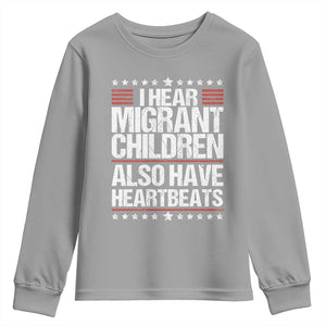 I Hear Migrant Children Also Have Heartbeats Youth Sweatshirt Vintage Stars Human Rights Social Justice