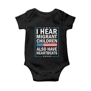 I Hear Migrant Children Also Have Heartbeats Baby Onesie Patriotic American Flag Human Rights
