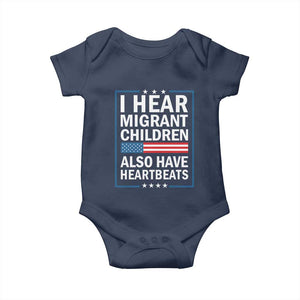 I Hear Migrant Children Also Have Heartbeats Baby Onesie Patriotic American Flag Human Rights