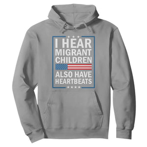 I Hear Migrant Children Also Have Heartbeats Hoodie Patriotic American Flag Human Rights