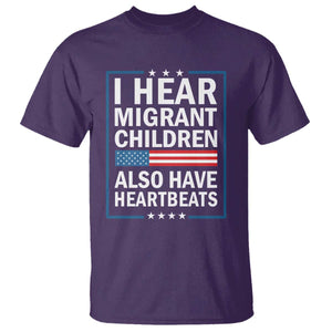 I Hear Migrant Children Also Have Heartbeats T Shirt Patriotic American Flag Human Rights