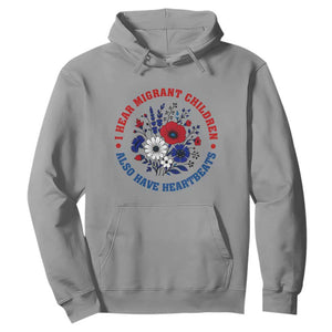 I Hear Migrant Children Also Have Heartbeats Hoodie Patriotic Red White Blue Floral Human Rights