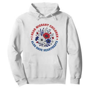 I Hear Migrant Children Also Have Heartbeats Hoodie Patriotic Red White Blue Floral Human Rights