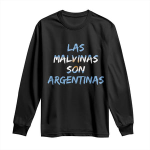 Patriotic Las Malvinas Son Argentinas Flag Long Sleeve Shirt Argentine Heritage Sun of May Argentina Sovereignty