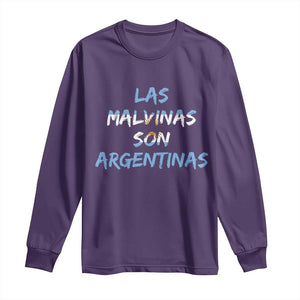 Patriotic Las Malvinas Son Argentinas Flag Long Sleeve Shirt Argentine Heritage Sun of May Argentina Sovereignty