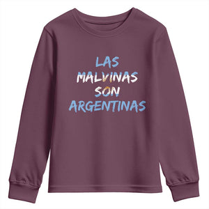 Patriotic Las Malvinas Son Argentinas Flag Youth Sweatshirt Argentine Heritage Sun of May Argentina Sovereignty