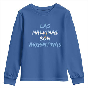 Patriotic Las Malvinas Son Argentinas Flag Youth Sweatshirt Argentine Heritage Sun of May Argentina Sovereignty